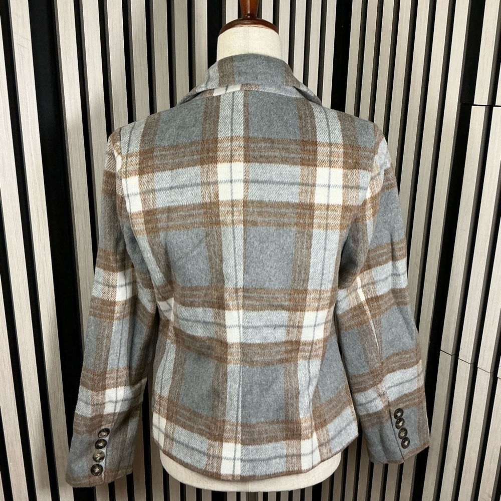 BAGATELLE Plaid Women's Jacket in Gray and Brown, Sz Sm - Picture 3 of 6